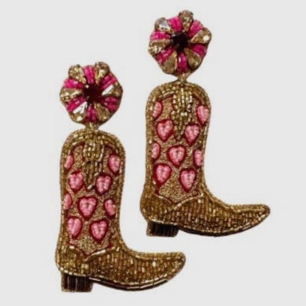Gold Cowboy Boot Earrings